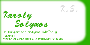 karoly solymos business card